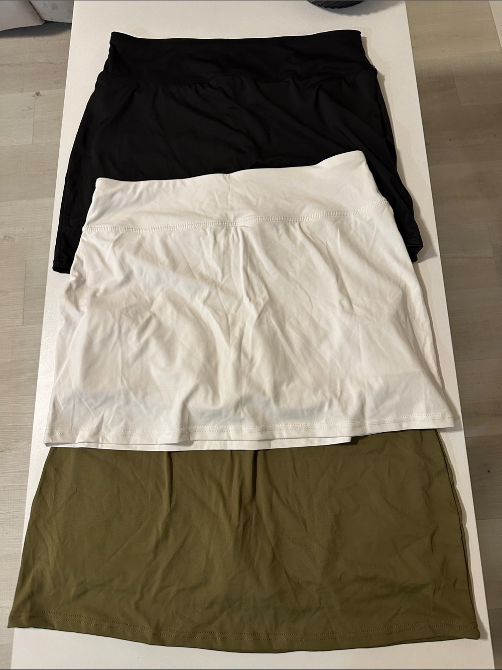 Black and white and green Active Mini Skirt with Wide Waistband